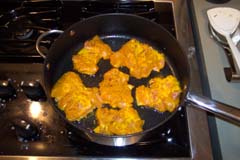 Place chicken in pan to brown on both sides, don't overfill