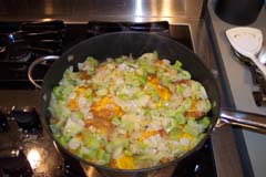 Add onions and celery back to pan